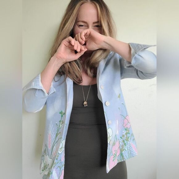 The Shelly Vintage 1960s Handpainted Shirt Jacket by Levoy's M - Picture 10 of 14